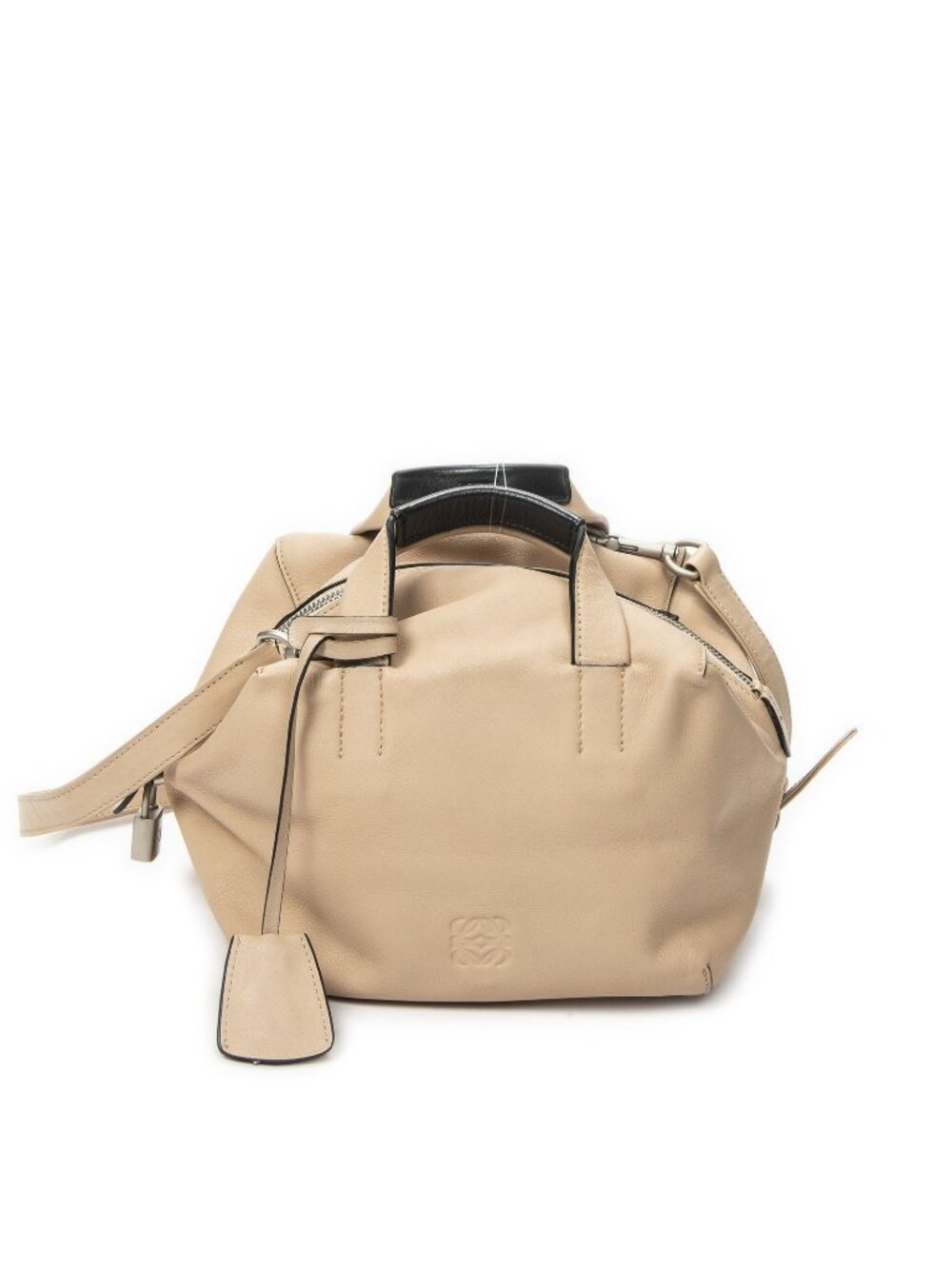Loewe Origami Cubo Beige Calfskin Leather Shoulder Bag